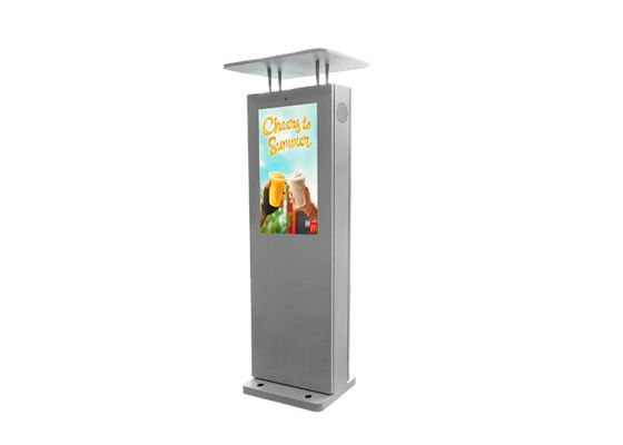 Maak 32“ LCD Digitale Signage Openluchtkiosk Openlucht Elektronische Tekens Op batterijen voor Zaken waterdicht