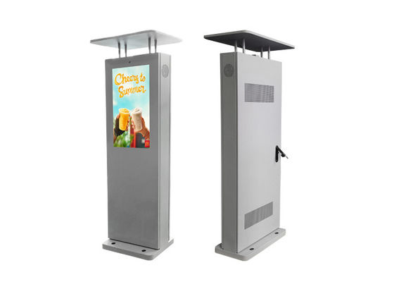Maak 32“ LCD Digitale Signage Openluchtkiosk Openlucht Elektronische Tekens Op batterijen voor Zaken waterdicht