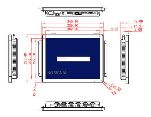 15-inch Compact Display Unit voor facility control panels, public information boards, warehouse interfaces en logistieke systemen